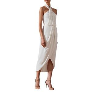 Shona Joy Knotted Tulip Hem Gown Ivory Size 4 NWT Formal Dress